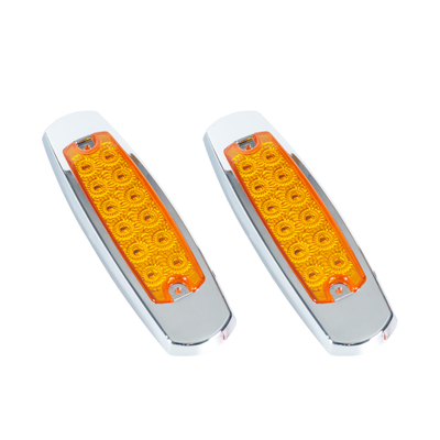 Gelb | rechteckig | LED-Begrenzungsleuchten mit Chrom/Edelstahl für Auto