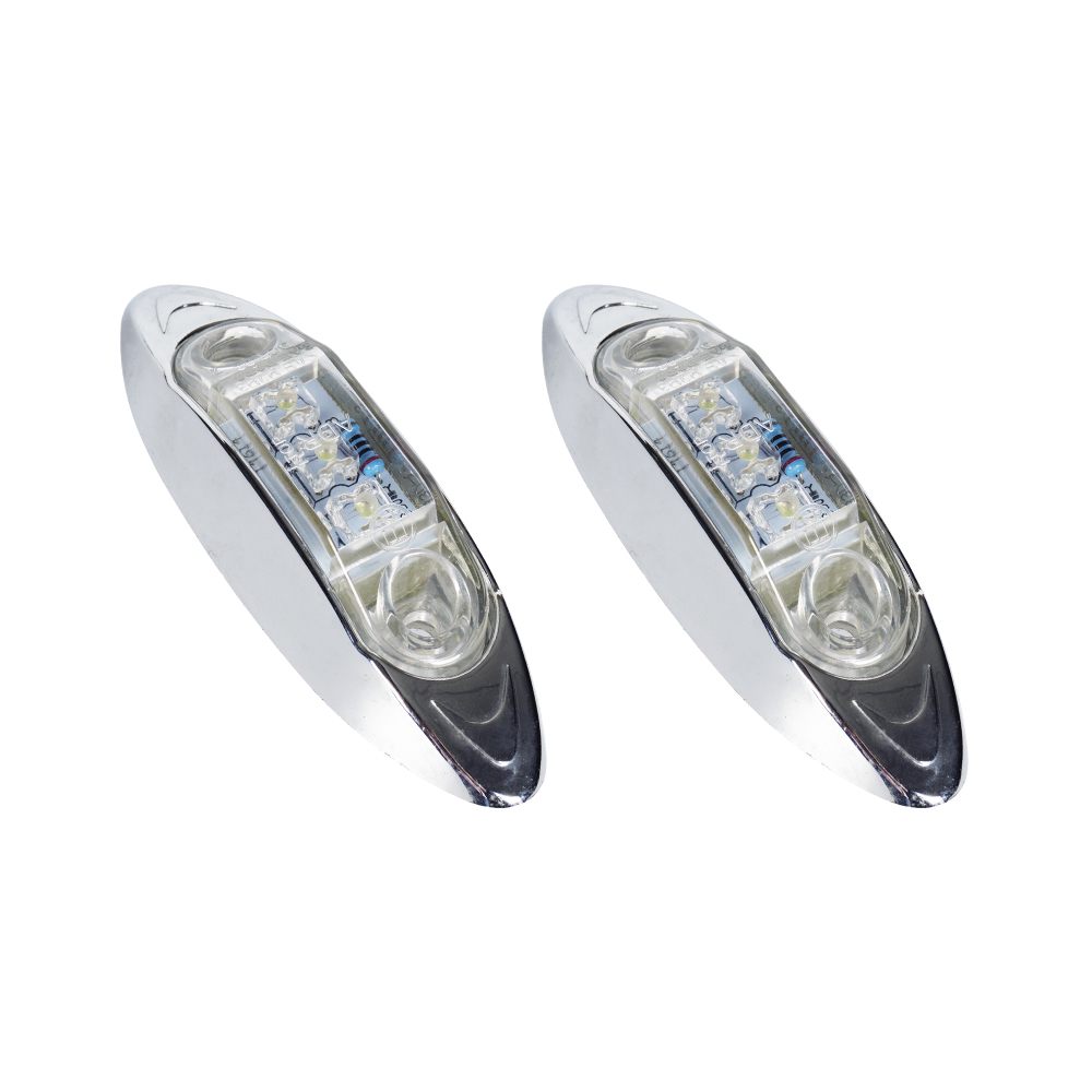 Weißer Mini -LED -Markerlicht mit Chromlünette 